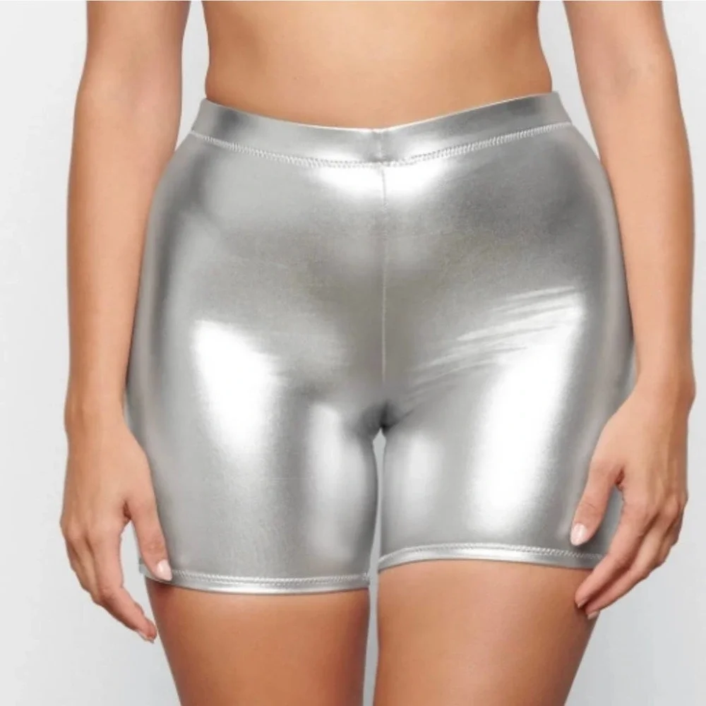 NWT Skims Metallic nickel shorts size M